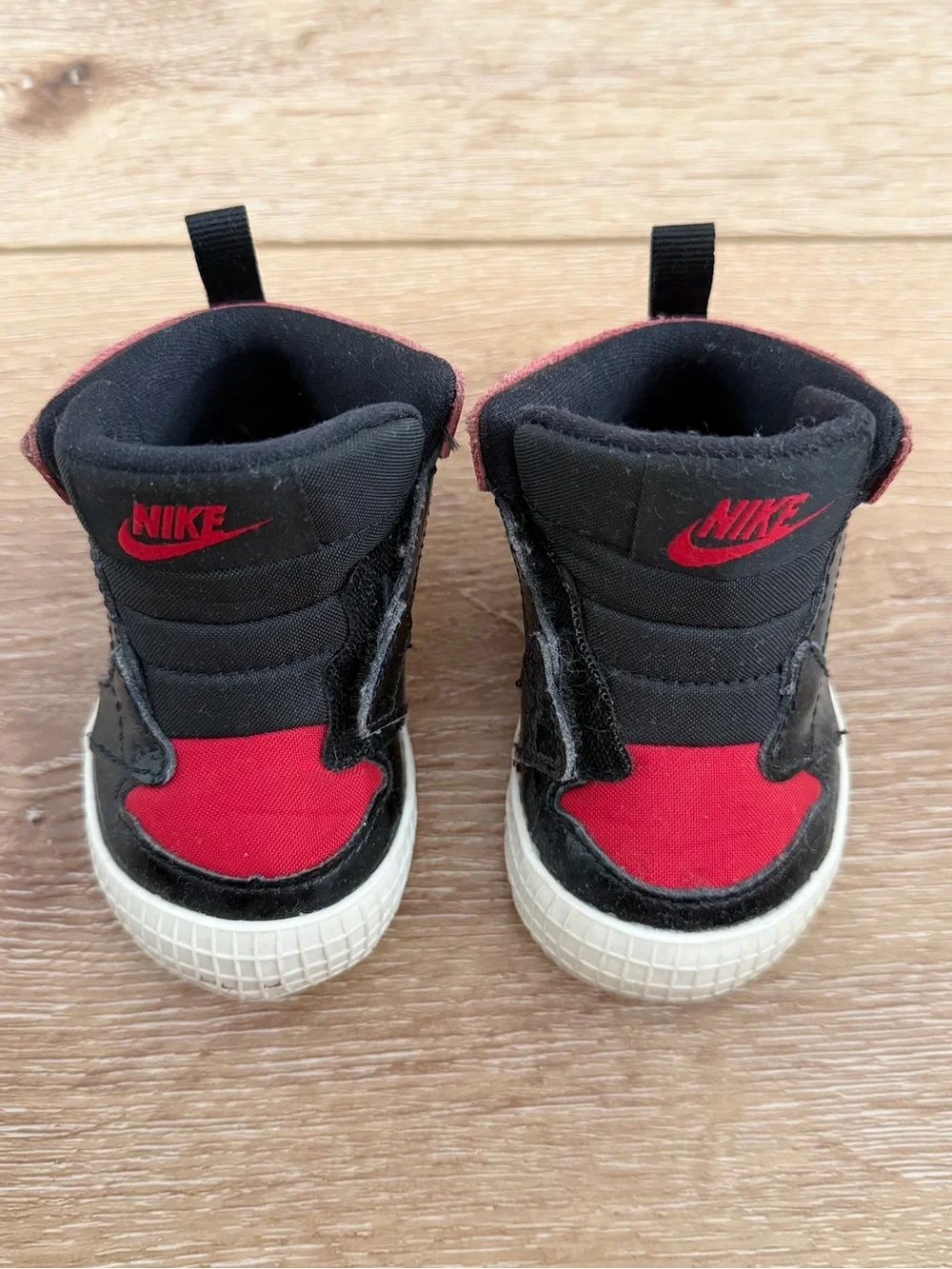 Jordan Baby & Walker Black and Red High-Top Sneakers
